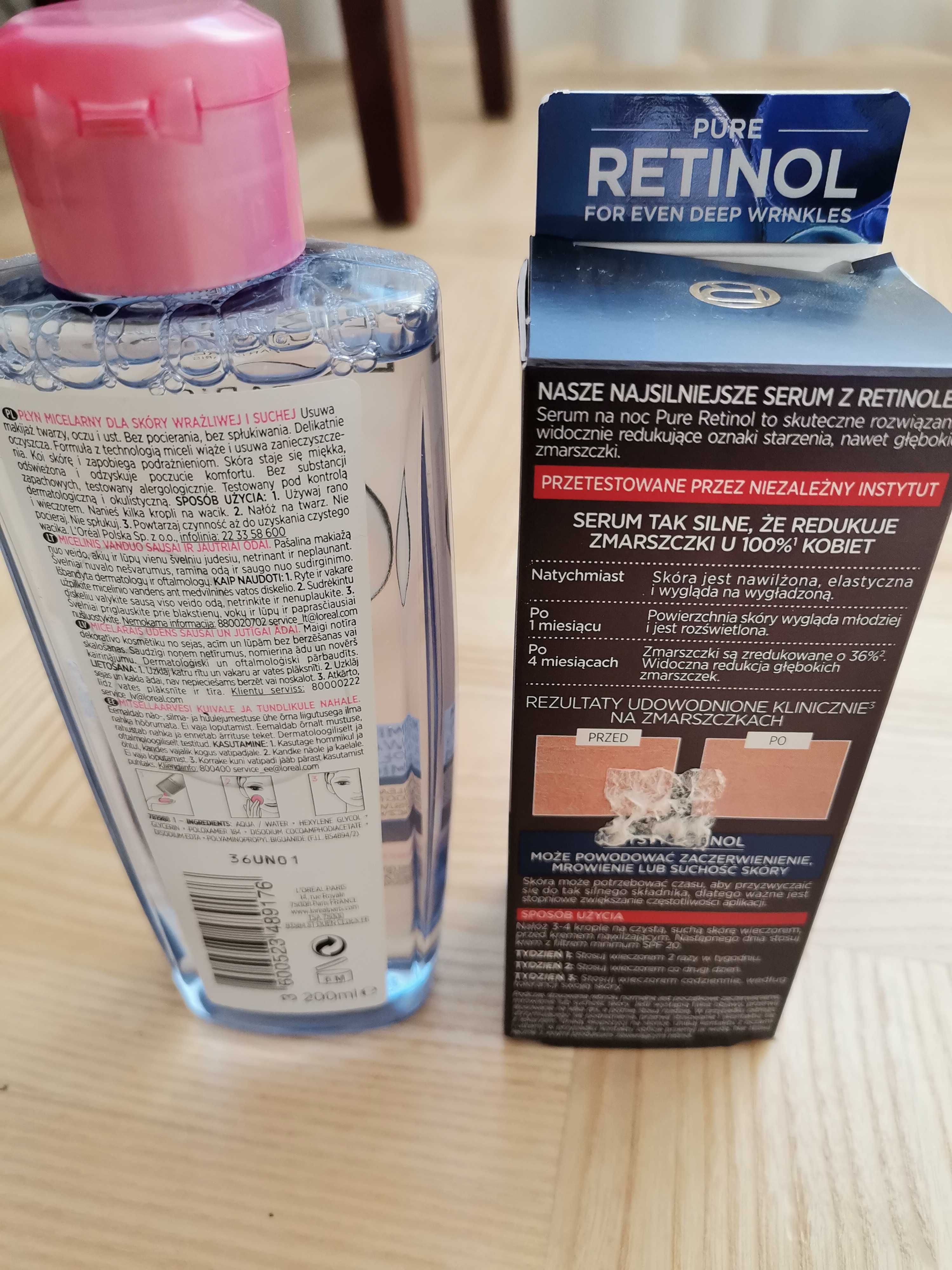 Serum do twarzy Loreal i płyn micelarny