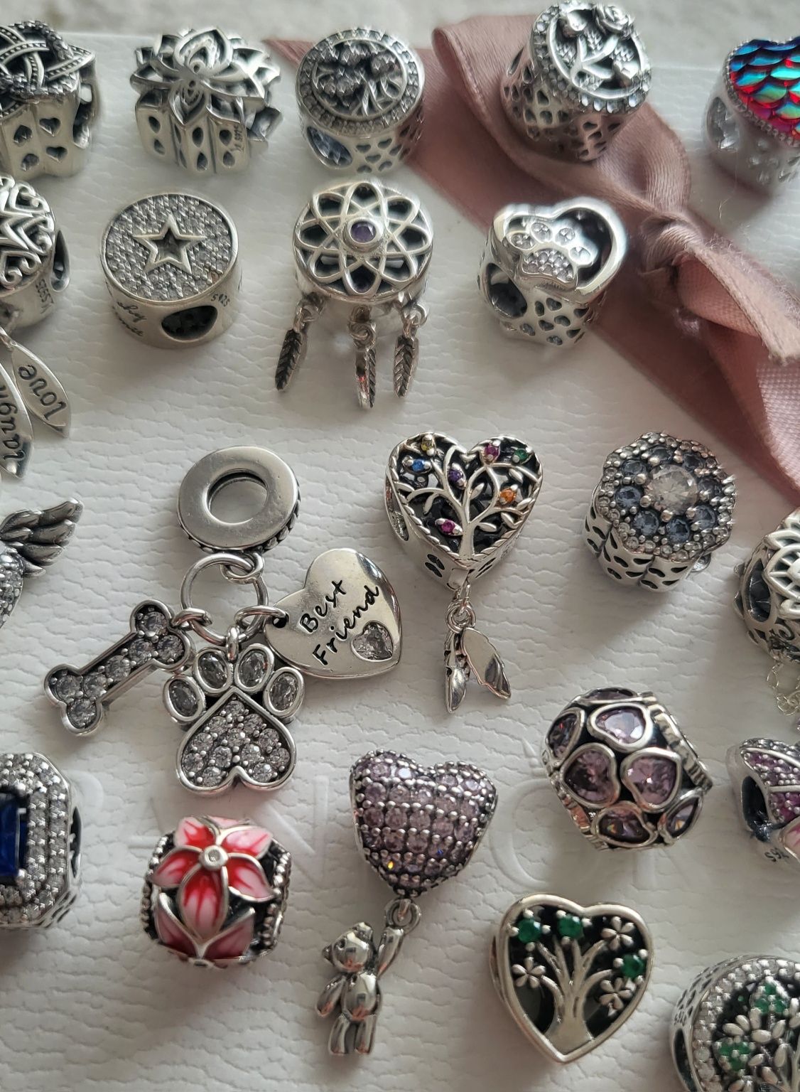 10 % Rabat Koralik charms do bransoletki Pandora, miś, serce psia łapa