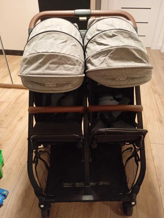 Wózek Dwuosobowy dziecięcy X-lander 2W1 X-double gray + gondola