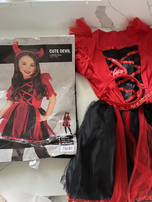 Fato disfarce Halloween menina diabo