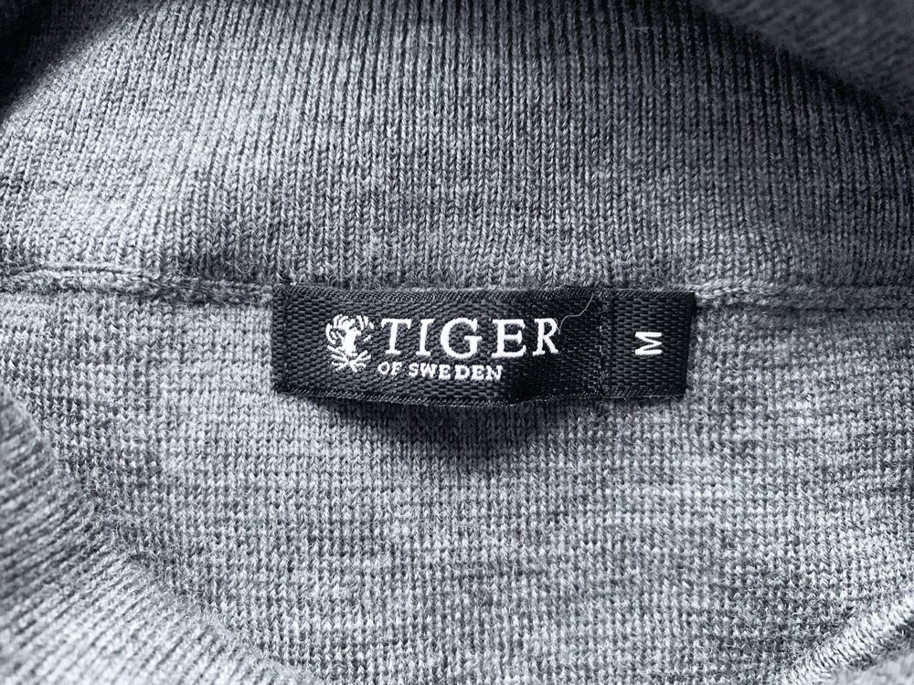 Sweter golf ciemnoszary 100% wełna wool Tiger of Sweden