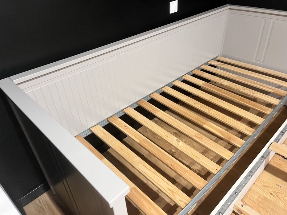 Łóżko 160x200 IKEA Hemnes szare z materacami