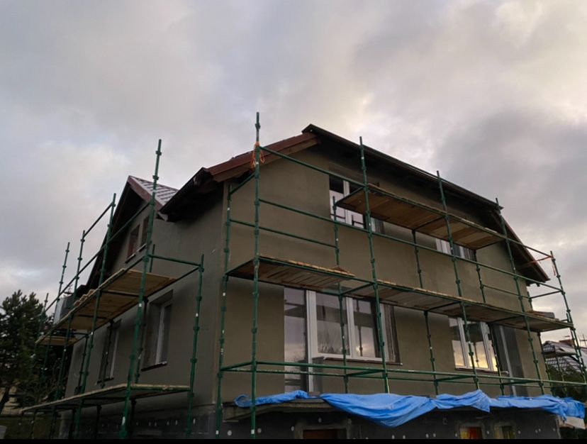 Elewacje/Siatka klej/ tynkiwanie elewacji/malowanie elewacji