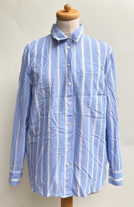 Koszula Niebieska Paski XXL 44 Marynarka Bawełna H&M