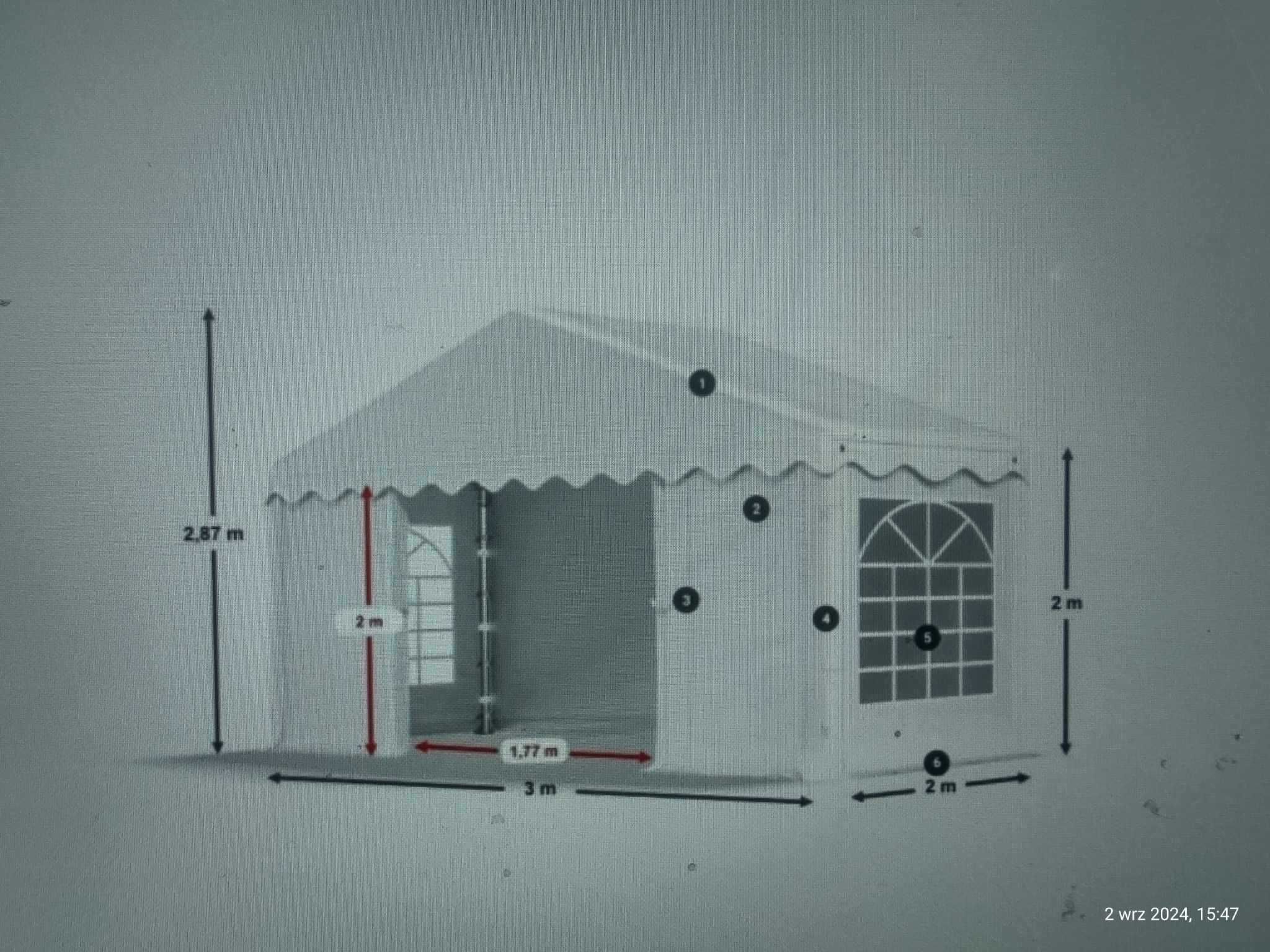 Namiot handlowy wystawowy 3 x 2 m biały