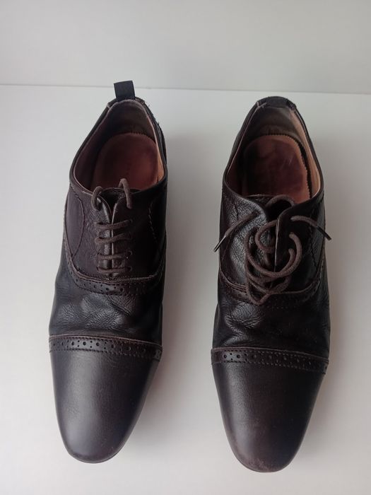 Buty skórzane Zara r 44/45 brązowe
