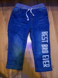 Spodnie zimowe dla chłopca, jeans ocieplone, rozmiar 92