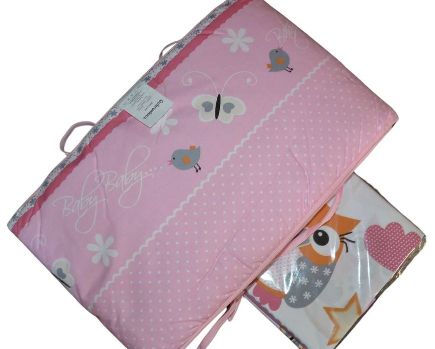 POŚCIEL dziecięca do łóżeczka BAWEŁNIANA + OCHRANIACZ sowy sówki