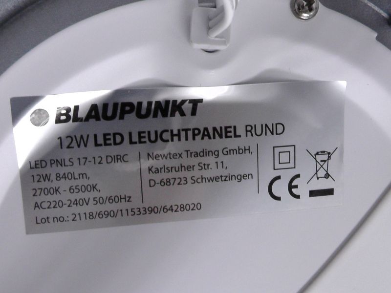 Plafon Blaupunkt 12W 840 lm na pilota 17cm okrągły światło białe z reg