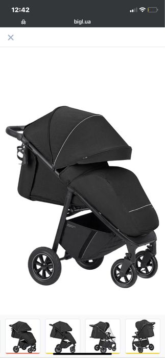 Прогулянкова коляска Carrello Bravo Air CRL-5512 Pure Black Чорна