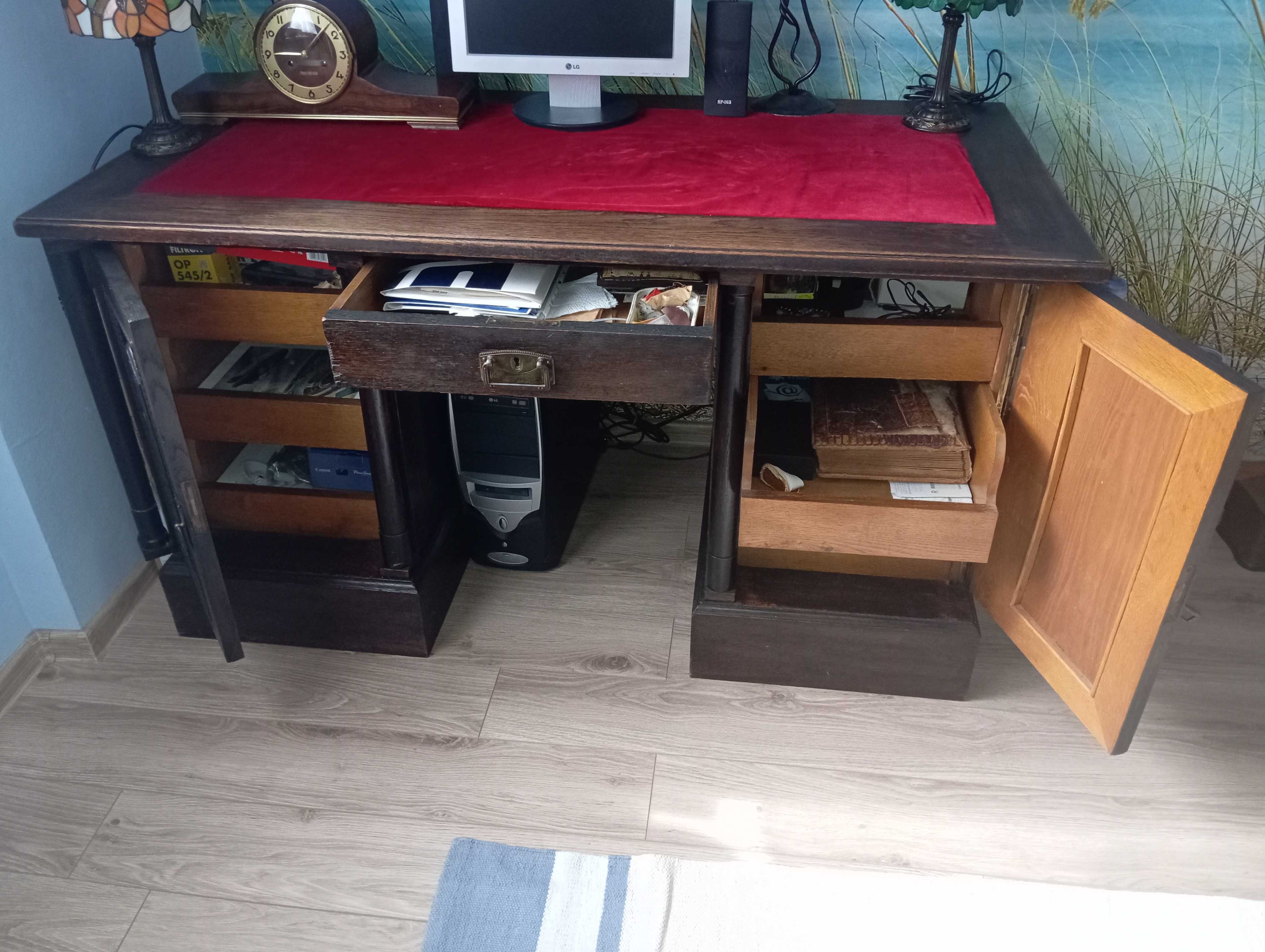 CUDO ! Zabytkowe BIURKO dębowe +krzeslo