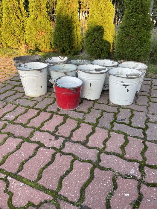 Wiaderko emaliowane, stare, PRL. Cena za szt.