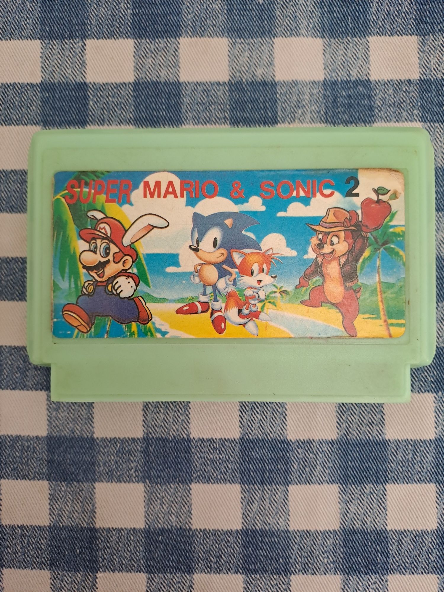 Cartucho retro super mario e sonic 2 nintendo clássico