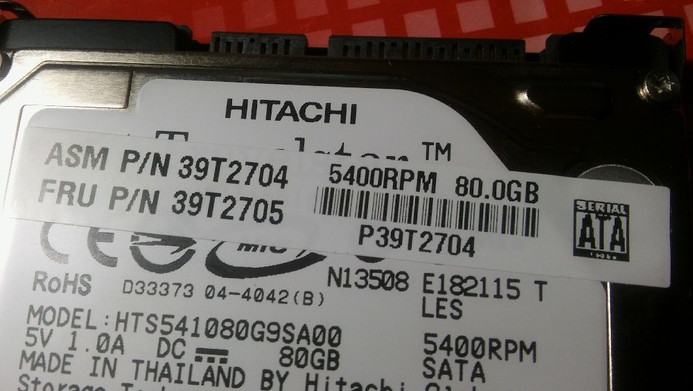 Disco SATA Hitachi 2.5" - 80Gb