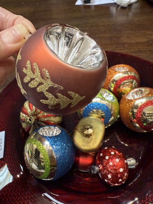 Zestaw 9 sztuk bombki reflektorki szklane kolorowe dekoracja święta