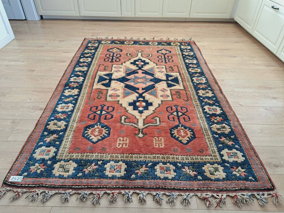 Niespotykany ręcznie tkany wełniany dywan kazak 135x210cm nr1579