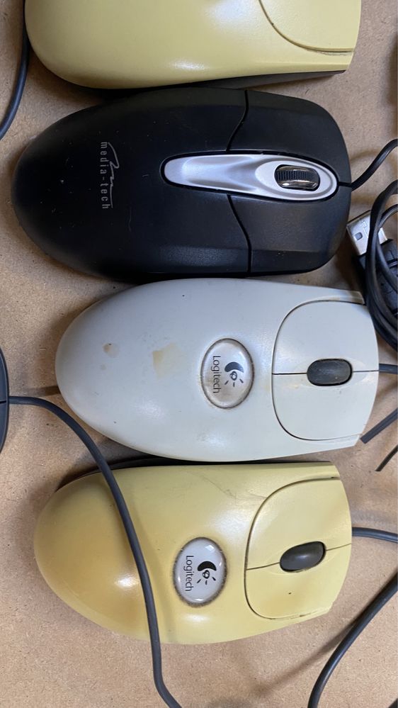 Mysz myszka przewodowa PS2, Logitech, media-tech, Microsoft