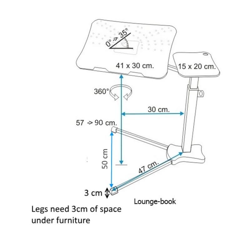 Base para portateis Sofa/Cama com base para rato