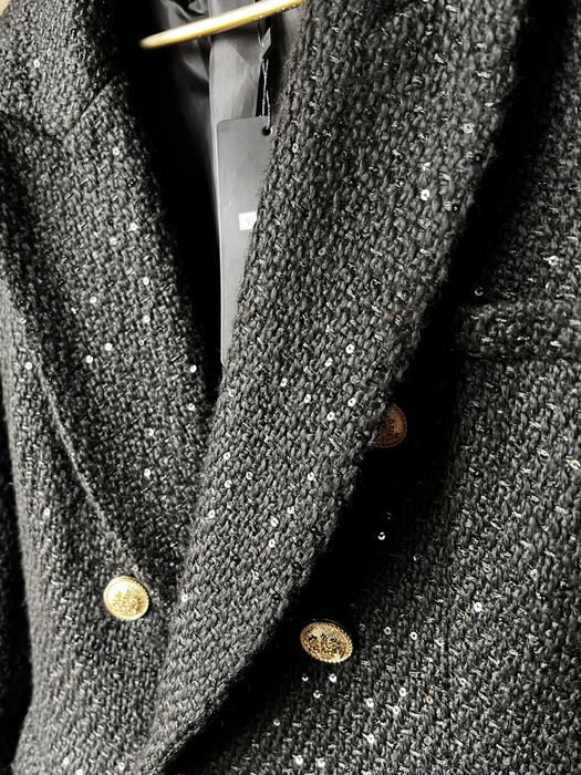 Чорний твідовий піджак Attentif paris