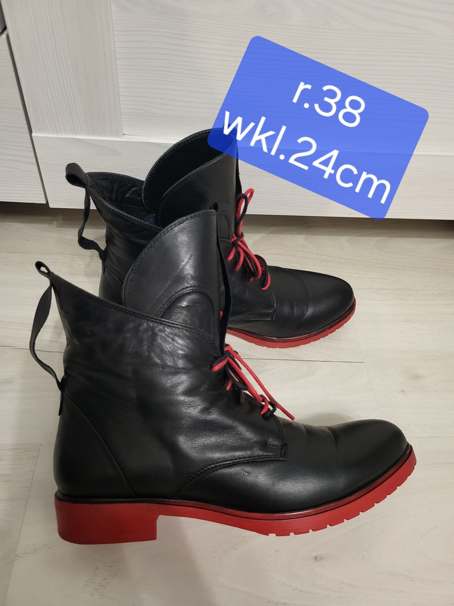 Oryginalne skórzane buty damskie Artiker r.38 skóra naturalna