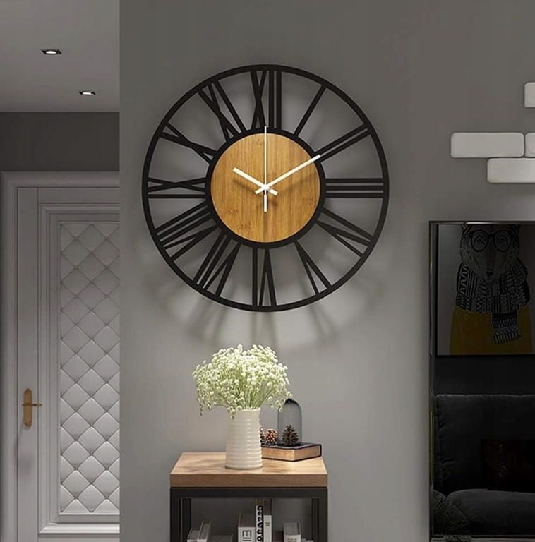 Zegar Wiszący Ścienny Rzymski Metalowy Na  Scianę 40Cm Vintage Loft