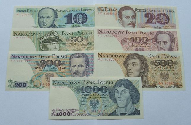 Banknoty POLSKA PRL - Z PACZKI BANKOWEJ - Zestaw Kolekcjonerski