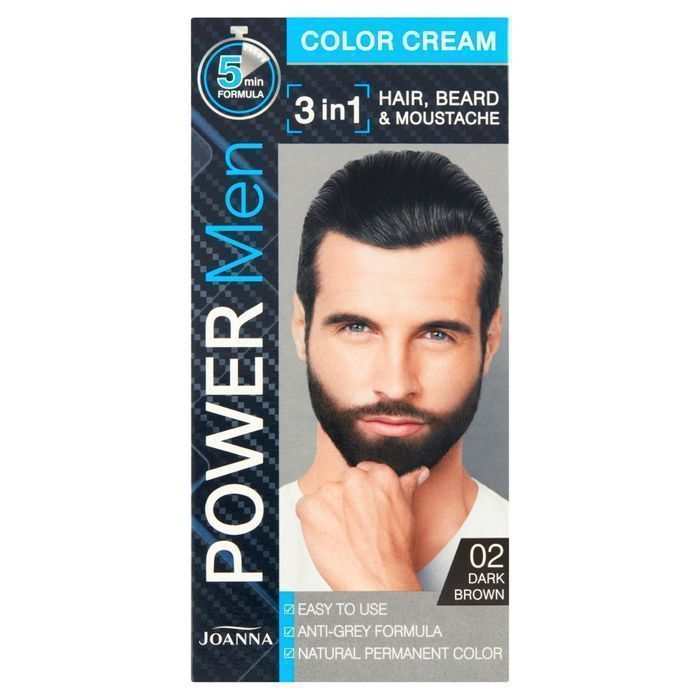 Joanna Power Men Color Cream 3w1 Farba Dla Mężczyzn Dark Brown 30g