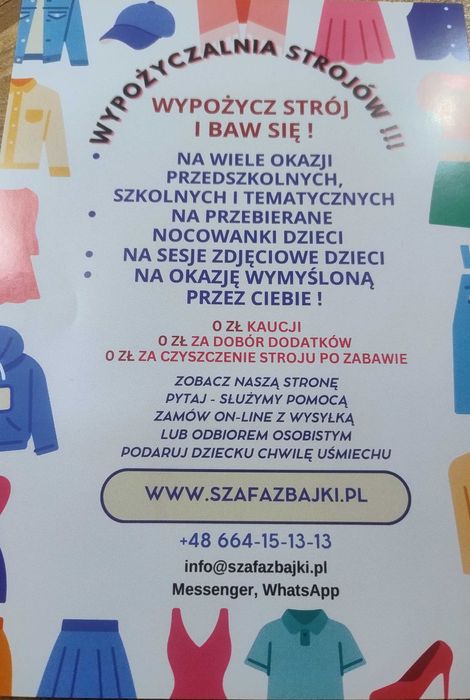 Wypożyczalnia strojów online !!!