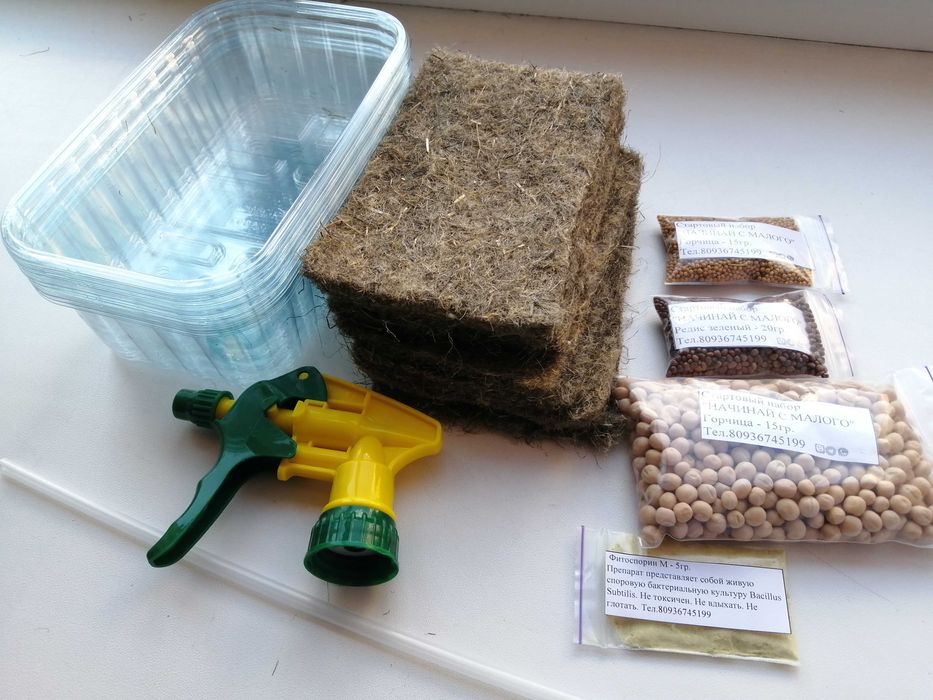 Набор для выращивания микрозелени, огород на подоконнике. Микрогрин