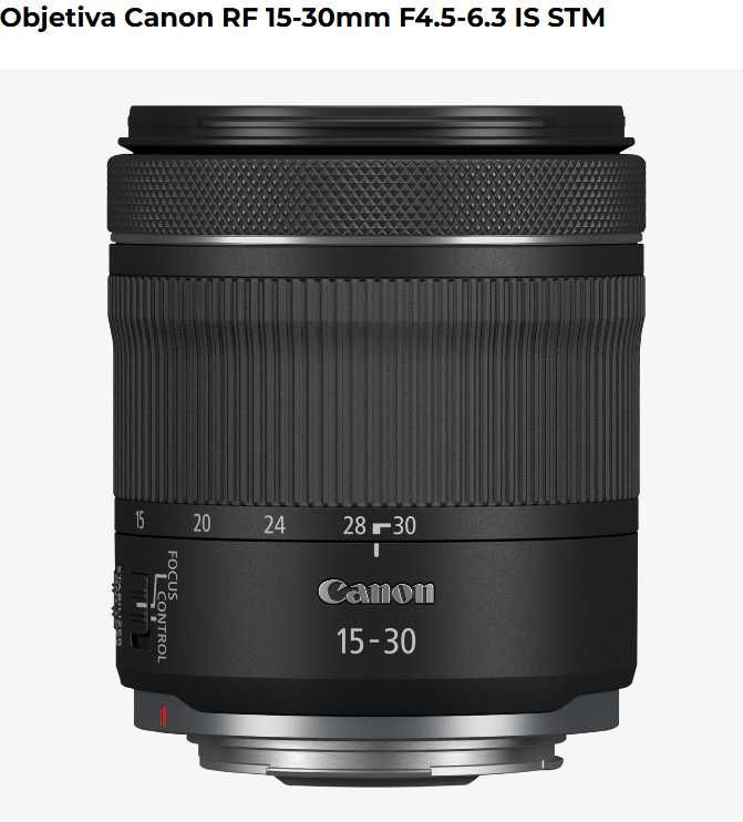 Objetiva Canon RF 15-30mm F4.5-6.3 IS STM