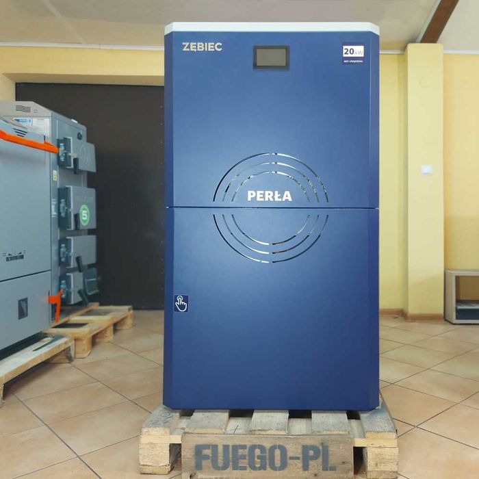 Kocioł, piec na pelet Zębiec PERŁA 15 kW - kompaktowe wymiary