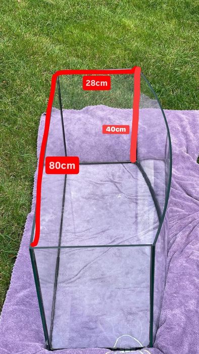 Duże szklane terrarium/akwarium 80x28x40cm - dla gryzoni