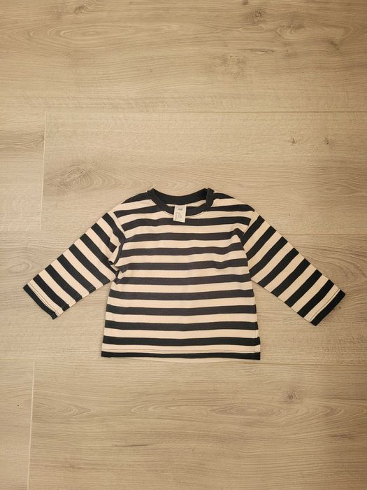 Koszulki z dlugim rekawem H&M r80 w dinozaury, w paski