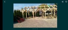 Wiata drewniana 8 x 6 na 10 słupach solidna konstrukcja
