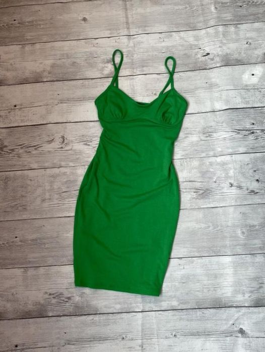 Сукня зелена, плаття в рубчик, на бретелях, Primark
