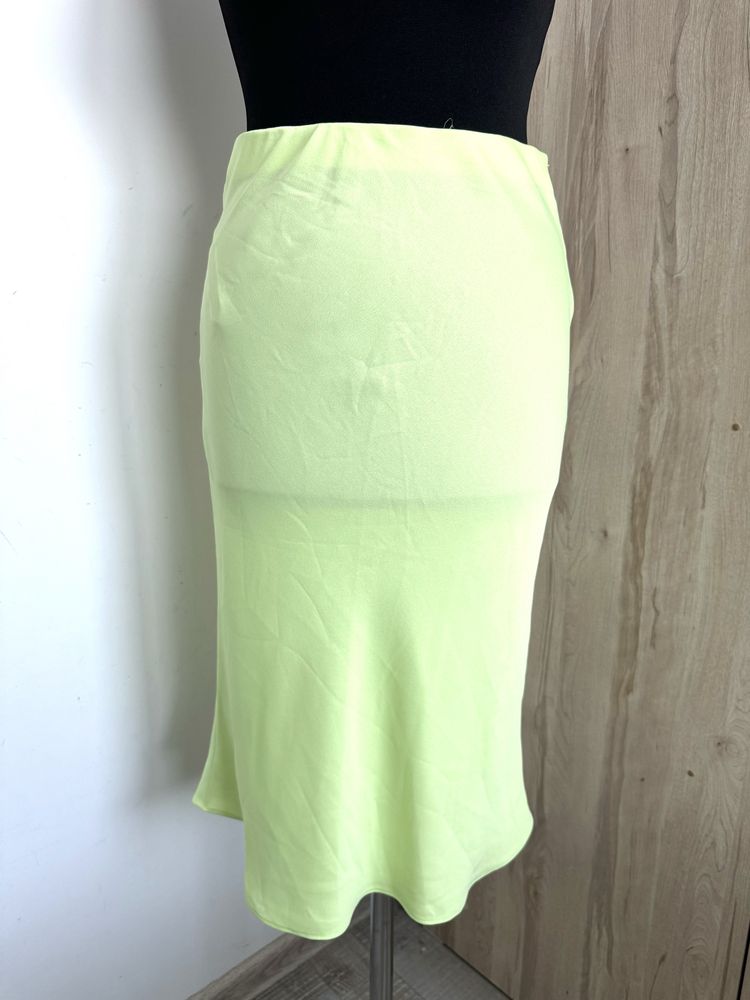 River Island satynowa spódnica midi Limonka Neon