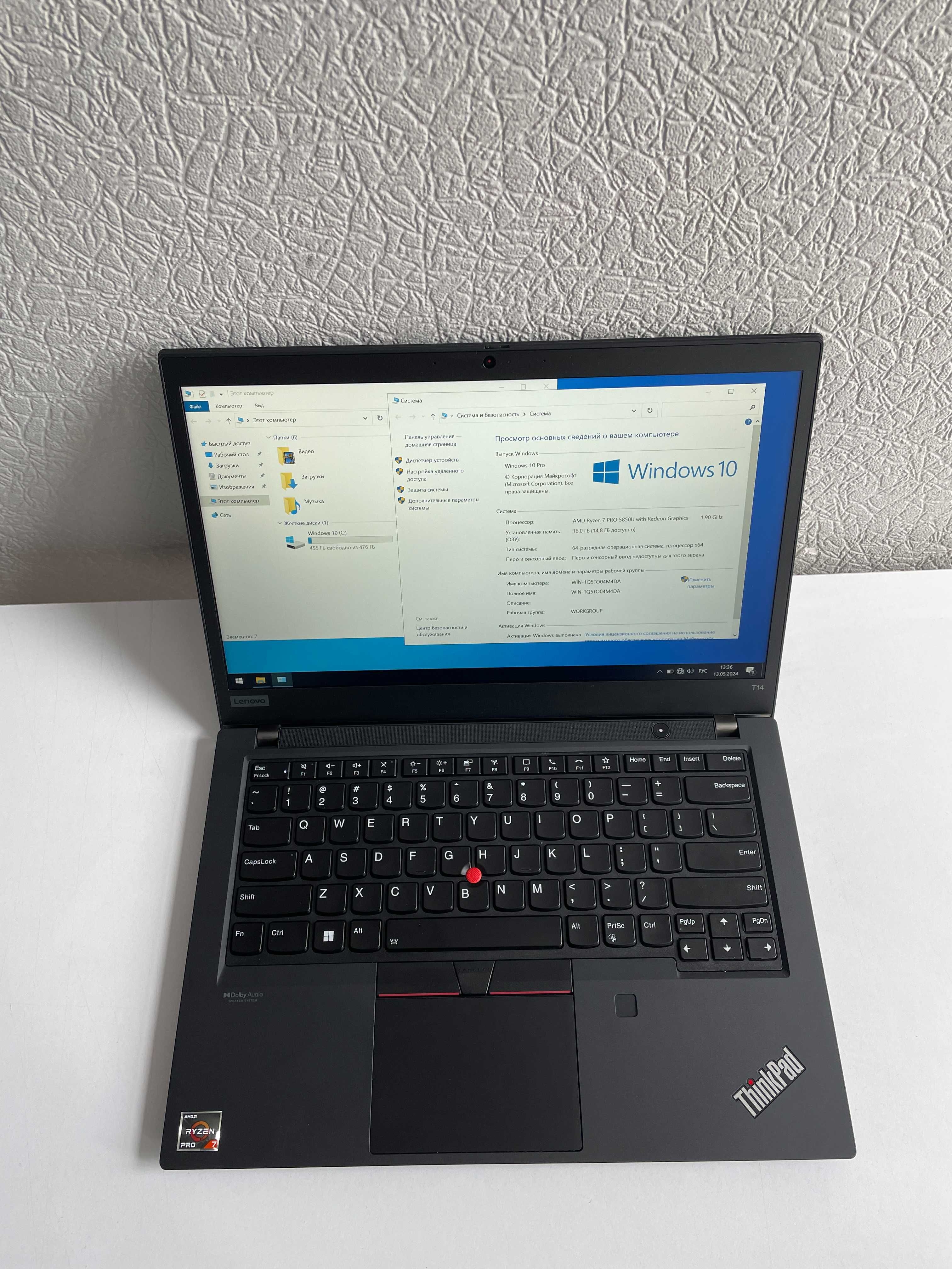 Lenovo ThinkPad T14 Gen 2 14" Ryzen 5850U/16/512 SSD/1920x1080 IPS