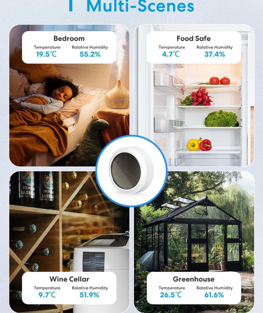 Inteligentny Termometr z higrometrem Meross Wi-Fi Google Home