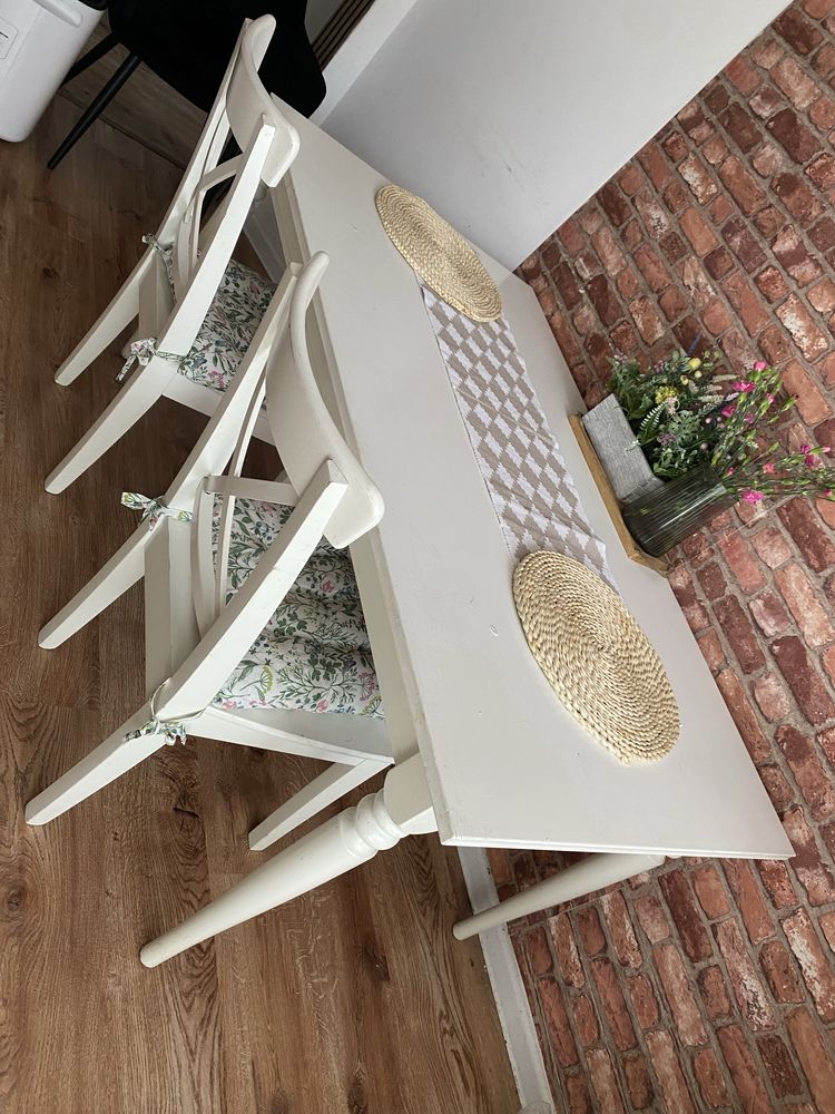 Stół ikea igatorp plus 4 krzesła