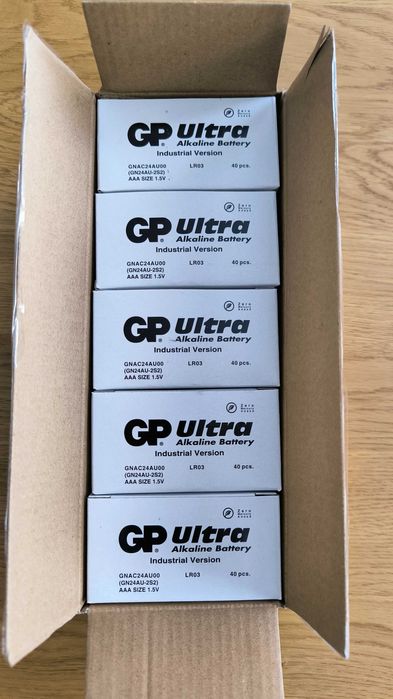 Baterie alkaiczne GP Ultra LR03 AAA 1,5V - 200 sztuk ( 2021r )