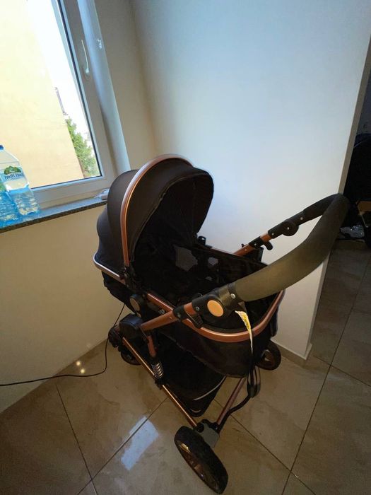 Lekki wózek 3 w 1 gondola siedzisko wózka czarne
