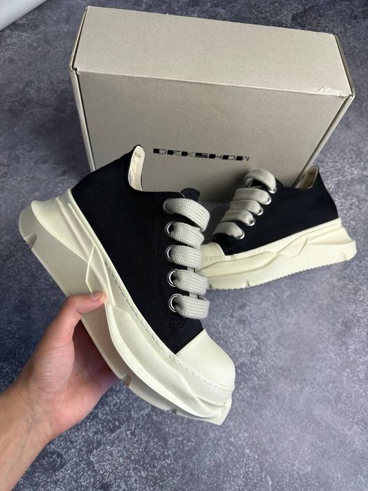 Rick Owens Ramones jumbo laces laces abstract кедв кроссовки черные 43