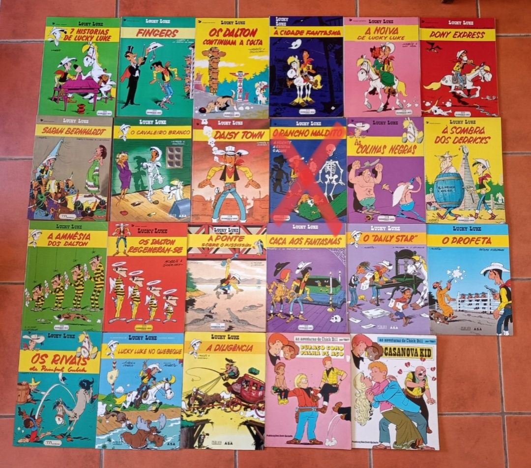 56 Livros Lucky Luke, Chick Bill, Os Túnicas Azuis