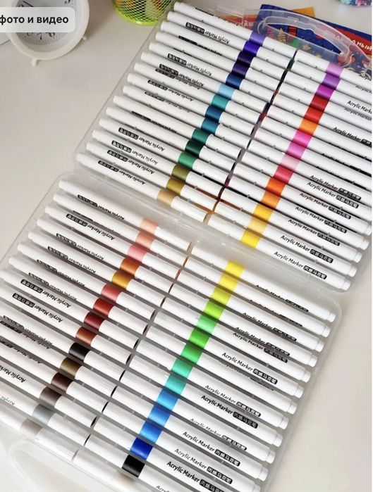 ХИТ!Набор акриловых фломастеров в пластиковом чемодане 60 штук