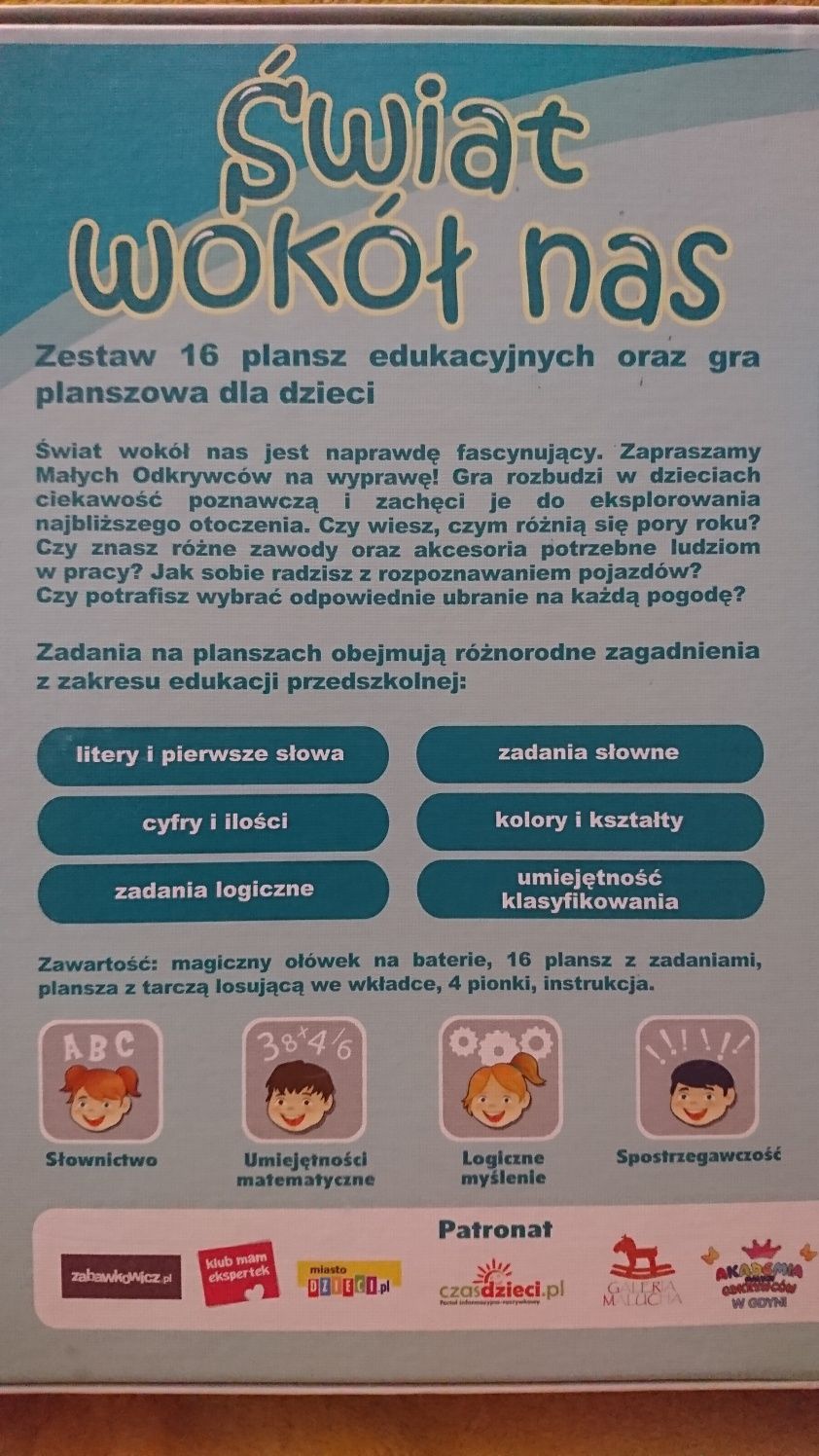 Gra dla dzieci - Świat wokół nas. Zawiera elektroniczny długopis.