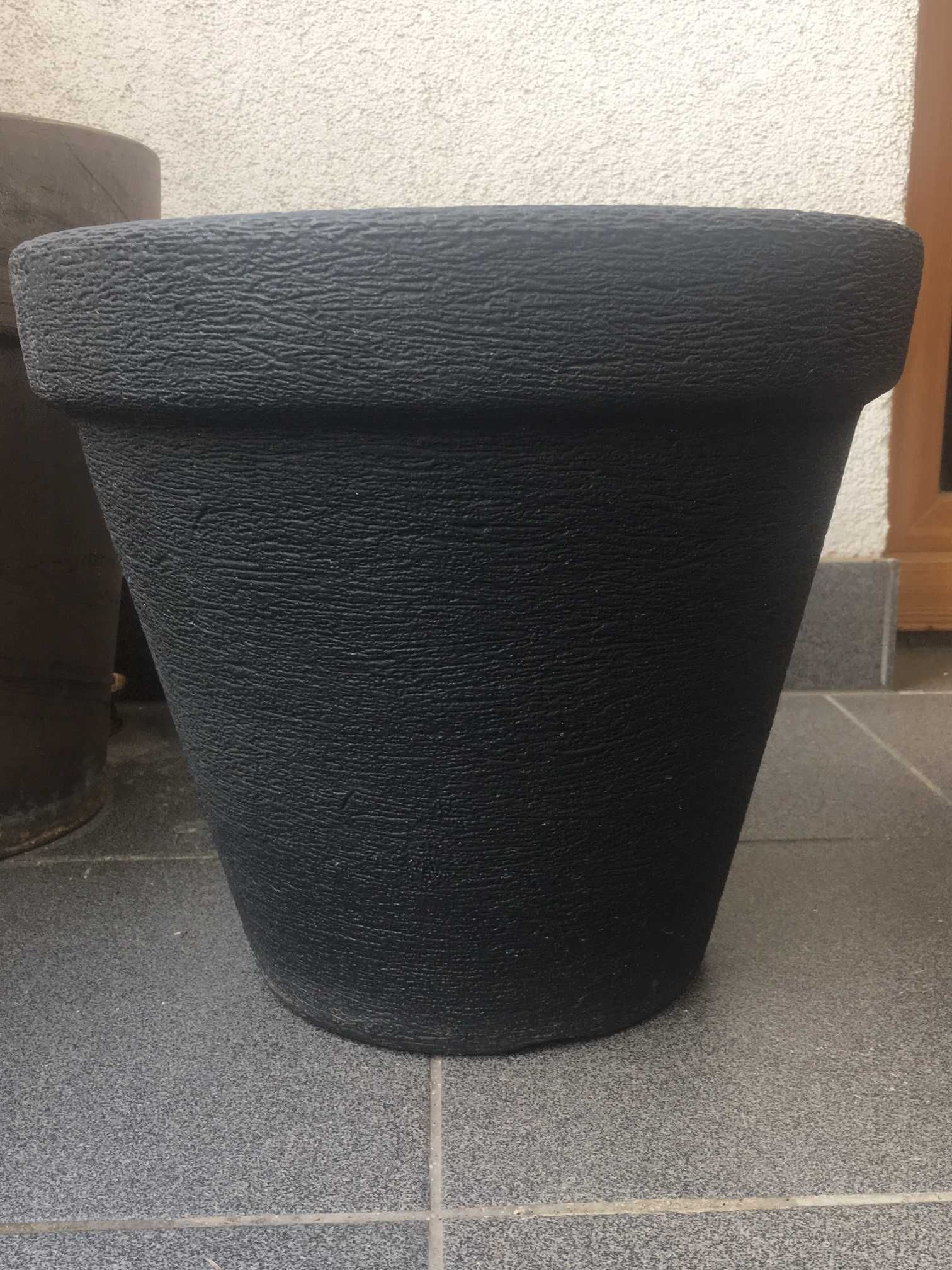 Plastikowa szara osłonka na doniczkę - wielka h 30 cm