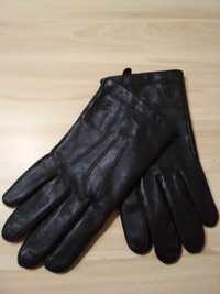 Męskie rękawiczki ze skóry naturalnej Izod brązowe rozm.M