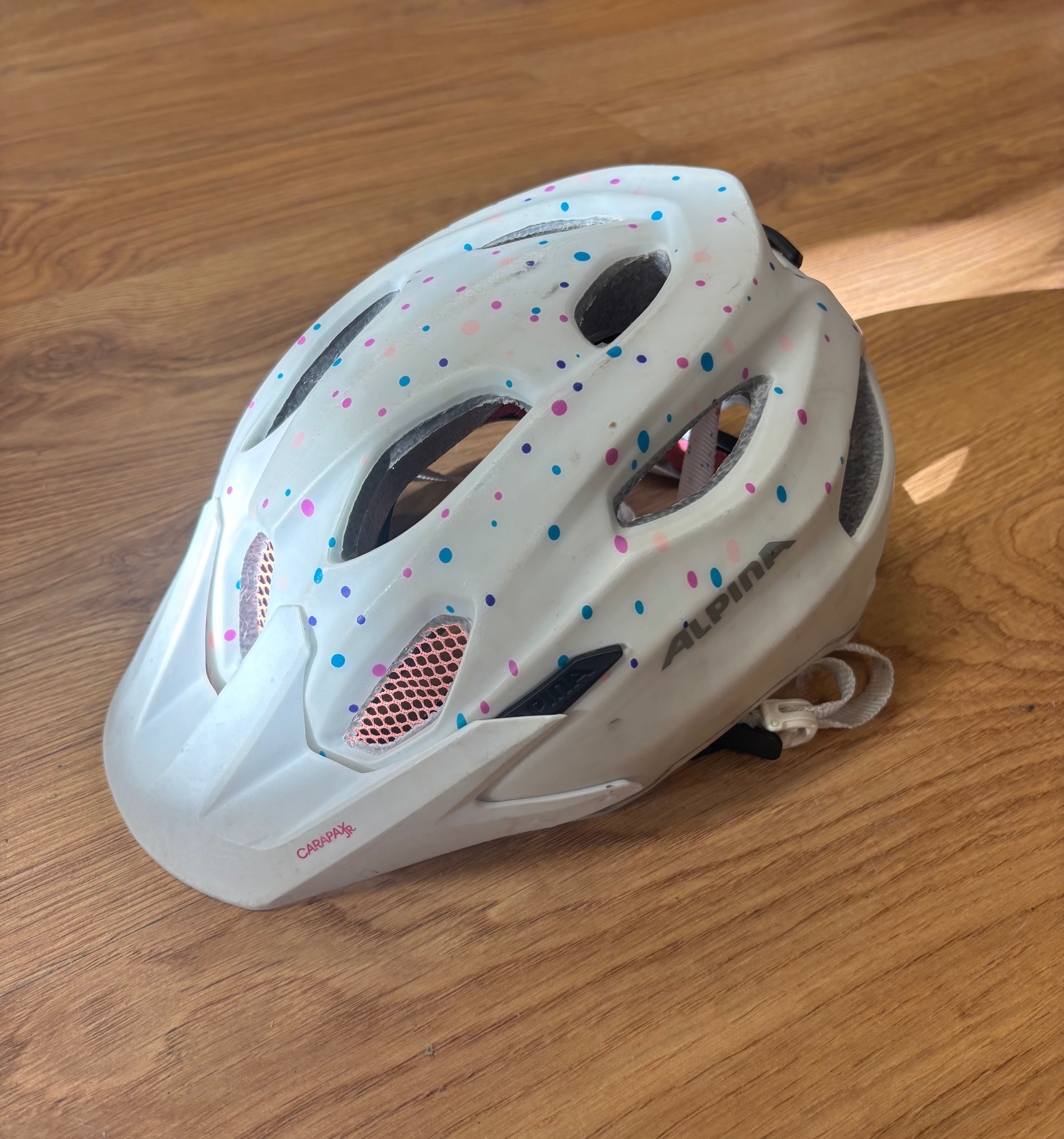 Używany  Kask rowerowy dziecięcy Alpina Carapax white 51-56 cm
