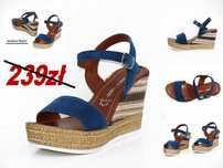 Sandały damskie skóra navy MARCO TOZZI 28347 r. 36,38,39,40 SALE !!!