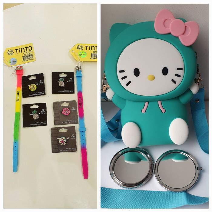 Браслет Тинто с шармами,яркие,сумочка Хеллоу Китти силиконовая+подарок